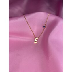 Gold Harfli Kolye