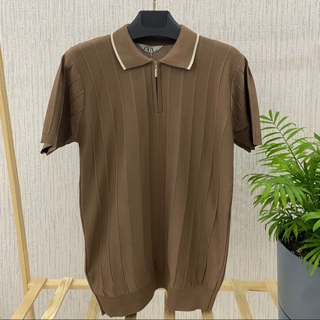 Zara Soğuk Kumaş Polo Yaka Triko  Erkek Tişört