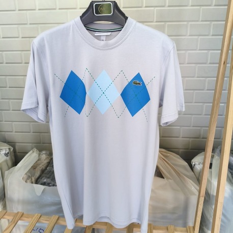 Lacoste Baklava Desenli Yuvarlak Yaka Erkek Tişört