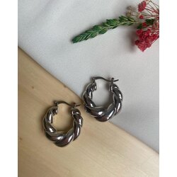 Silver Çelik Halka Küpe