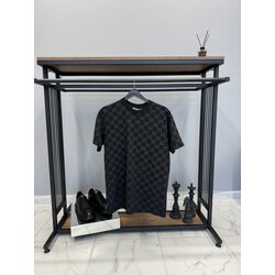 Gucci Monogram Baskı Siyah T-shirt