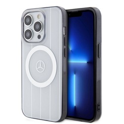 MERCEDES BENZ DOUBLE LAYER MAGSAFE CASE WITH CROSSED LINES IP15 PRO MAX WHITE MEHMP15X23HR
