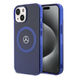 MERCEDES BENZ DOUBLE LAYER MAGSAFE CASE STAR PATTERN IP15 PRO BLUE MEHMP15L23HCGB