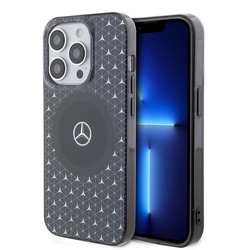 MERCEDES BENZ DOUBLE LAYER MAGSAFE CASE MINI STARS PATTERN IP15 PRO BLACK MEHMP15L23HGPK