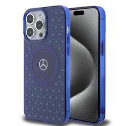 MERCEDES BENZ DOUBLE LAYER MAGSAFE CASE MINI STARS PATTERN IP15 PRO MAX BLUE MEHMP15X23HGP