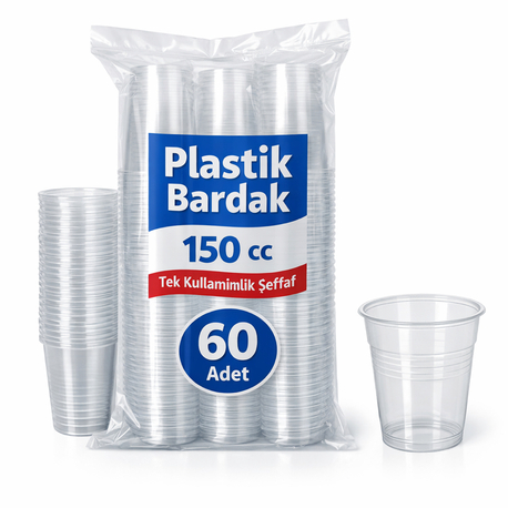 Plastik Shot Bardağı 150 cc | Tek Kullanımlık Şeffaf (20 Adet)