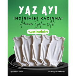 5’Li Paket Sıfır Kollu Zıbın %100 Pamuk