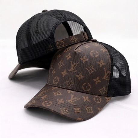 Lüks Monogram Desenli Fileli Trucker Şapka