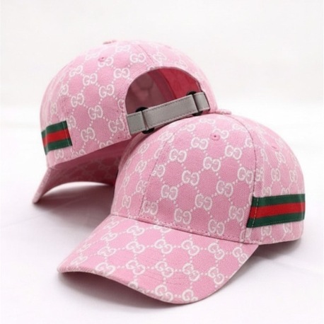 Gucci Desenli Pembe Şerit Detaylı Unisex Şapka