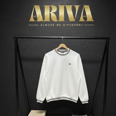 BEYAZ-LACOSTE SWEATSHİRT 3 İPLİK ŞARDONLU 
