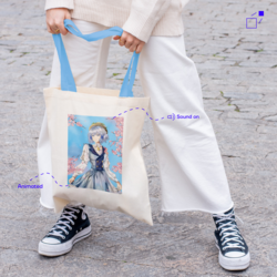 Artırılmış gerçeklik (AR) Ayaka  Tote Çanta - Anime kamisato ayaka.