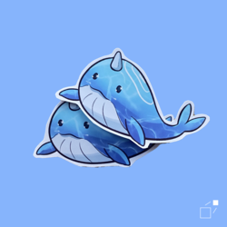 Tekli Artırılmış gerçeklik (AR) Balina Sticker - Tartaglia ( Genshin Impact )