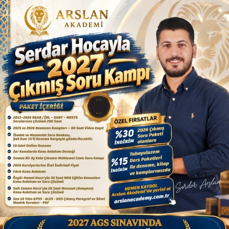 2027 SERDAR HOCA'YLA (DKAB-DHBT-MBSTS) ÇIKMIŞ SORU PAKETİ