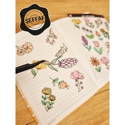 Şeffaf  - LF09 - Flower & Leaf Temalı Laptop, Notebook, Tablet, Telefon, Ajanda Sticker Seti