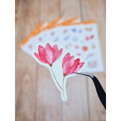 LF21 - Flower & Leaf Temalı Laptop, Notebook, Tablet, Telefon, Ajanda Sticker Seti