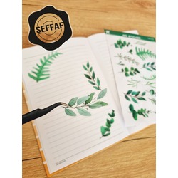 Şeffaf  - LF01 - Flower & Leaf Temalı Laptop, Notebook, Tablet, Telefon, Ajanda Sticker Seti