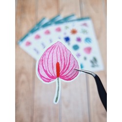 LF41 - Flower & Leaf Temalı Laptop, Notebook, Tablet, Telefon, Ajanda Sticker Seti
