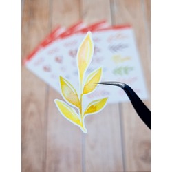 LF08 - Flower & Leaf Temalı Laptop, Notebook, Tablet, Telefon, Ajanda Sticker Seti