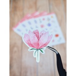 LF16 - Flower & Leaf Temalı Laptop, Notebook, Tablet, Telefon, Ajanda Sticker Seti