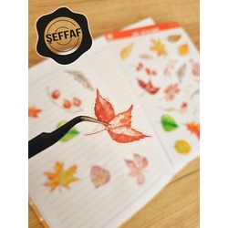 Şeffaf  - LF07 - Flower & Leaf Temalı Laptop, Notebook, Tablet, Telefon, Ajanda Sticker Seti