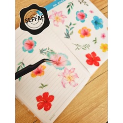 Şeffaf  - LF48 - Flower & Leaf Temalı Laptop, Notebook, Tablet, Telefon, Ajanda Sticker Seti