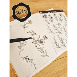 Şeffaf - LF10 - Flower & Leaf Temalı Laptop, Notebook, Tablet, Telefon, Ajanda Sticker Seti