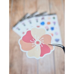 LF39 - Flower & Leaf Temalı Laptop, Notebook, Tablet, Telefon, Ajanda Sticker Seti