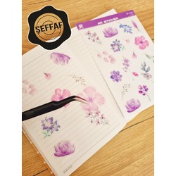 Şeffaf  - LF45 - Flower & Leaf Temalı Laptop, Notebook, Tablet, Telefon, Ajanda Sticker Seti