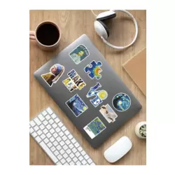 V-Gogh Temalı Laptop Notebook Tablet Sticker Set - ARSET6A