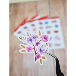 LF28 - Flower & Leaf Temalı Laptop, Notebook, Tablet, Telefon, Ajanda Sticker Seti