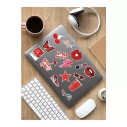 Vsco Red Laptop Notebook Tablet Sticker Set Sticker Set - ARSET18A