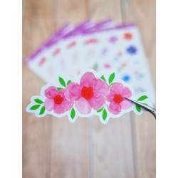 LF20 - Flower & Leaf Temalı Laptop, Notebook, Tablet, Telefon, Ajanda Sticker Seti