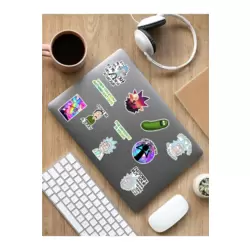 Ricky and Morty Temalı Laptop Notebook Tablet Sticker Set - ARSET3D