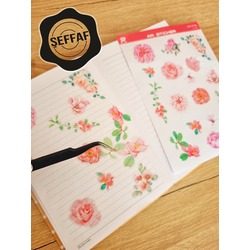 Şeffaf  - LF27 - Flower & Leaf Temalı Laptop, Notebook, Tablet, Telefon, Ajanda Sticker Seti