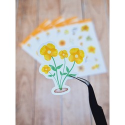 LF43 - Flower & Leaf Temalı Laptop, Notebook, Tablet, Telefon, Ajanda Sticker Seti
