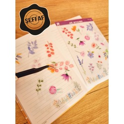 Şeffaf  - LF22 - Flower & Leaf Temalı Laptop, Notebook, Tablet, Telefon, Ajanda Sticker Seti
