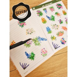 Şeffaf  - LF31 - Flower & Leaf Temalı Laptop, Notebook, Tablet, Telefon, Ajanda Sticker Seti