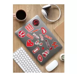 Vsco Red Laptop Notebook Tablet Sticker Set Sticker Set - ARSET18C