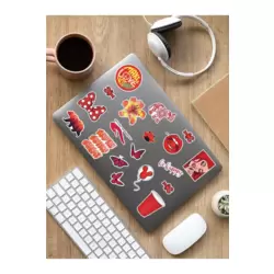 Vsco Red Laptop Notebook Tablet Sticker Set Sticker Set - ARSET18D