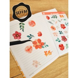 Şeffaf  - LF06 - Flower & Leaf Temalı Laptop, Notebook, Tablet, Telefon, Ajanda Sticker Seti
