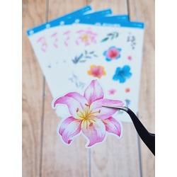 LF48 - Flower & Leaf Temalı Laptop, Notebook, Tablet, Telefon, Ajanda Sticker Seti