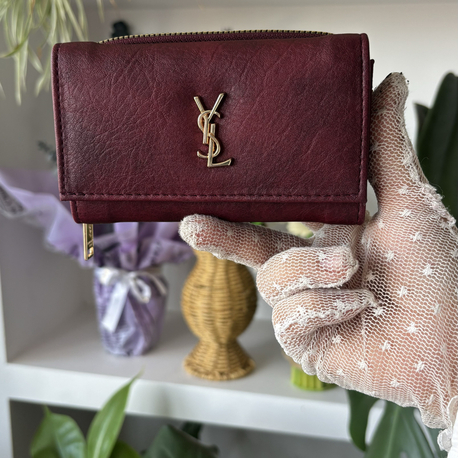 Bordo Gold Detaylı Şık Kadın Cüzdanı