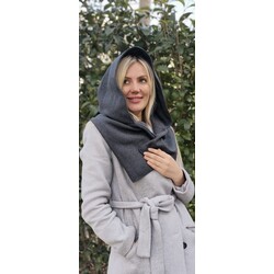 GRİ KAPUŞON ATKI