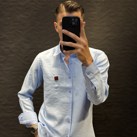 LORO&PİANA PREMIUM KETEN GÖMLEK (BEBE MAVİSİ)