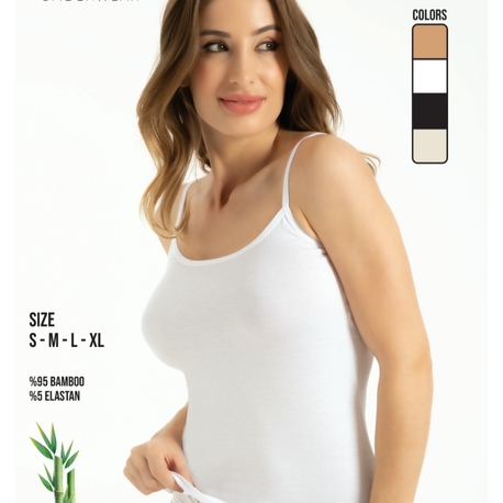 Q-EN BAMBOO İP ASKILI ATLET L BEDEN 4 ADET