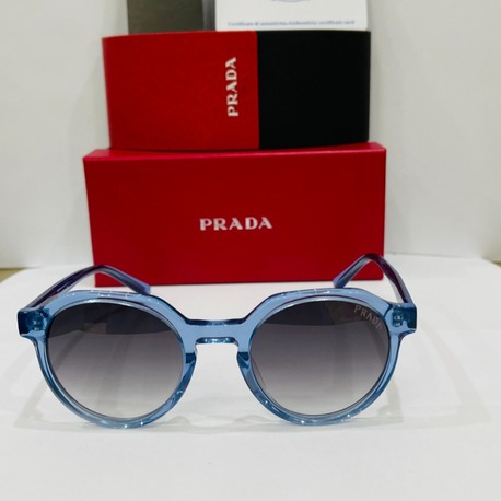 PRADA MAVİ ÇERÇEVE SİYAH ŞEFFAF CAM