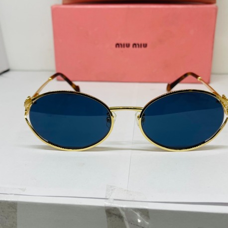 MIU GOLD ÇERÇEVE MAVİ CAM