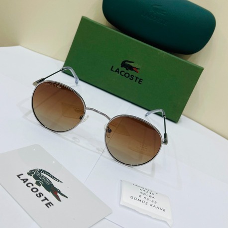 LACOSTE GÜMÜŞ ÇERÇEVE KAHVE ŞEFFAF CAM