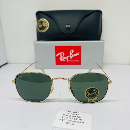 RAYBAN RB-3857 GOLD ÇERÇEVE YEŞİL/SİYAH CAM UNİSEX