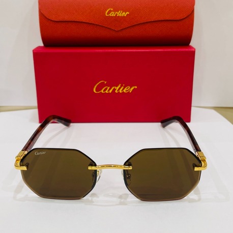 CARTİER DESENLİ ÇERÇEVE KAHVE ŞEFFAF CAM